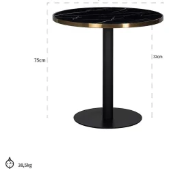 Richmond Interiors Bistrotisch Zenza Schwarz 80><noscript><img width=