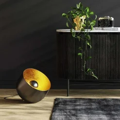 KARE Design Bodenleuchte Apollon Smooth Schwarz Rund 35> Bodenleuchten