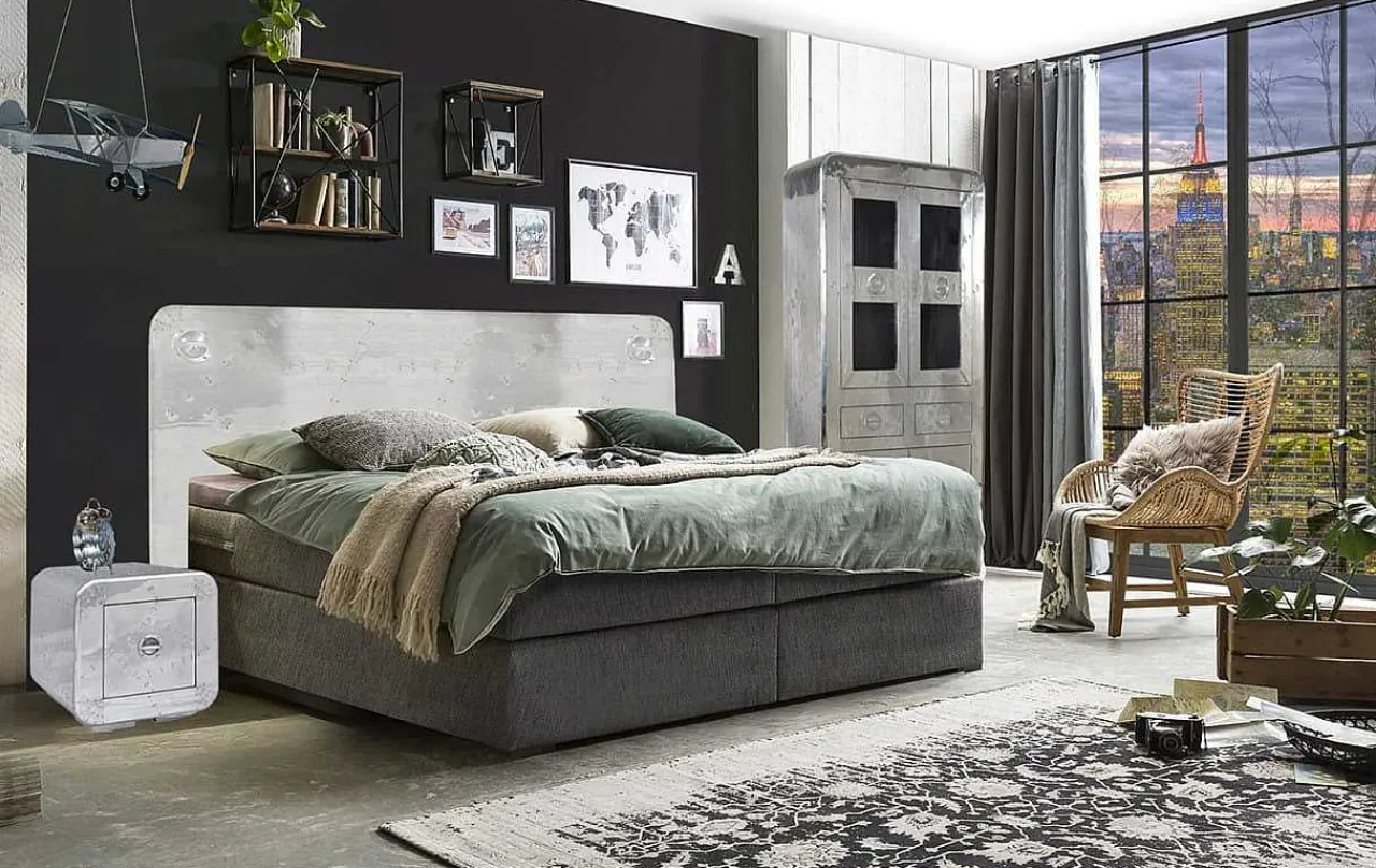 mutoni sweet home Boxspringbett Mit Kopfteil Aero Dunkelgrau 220> Betten