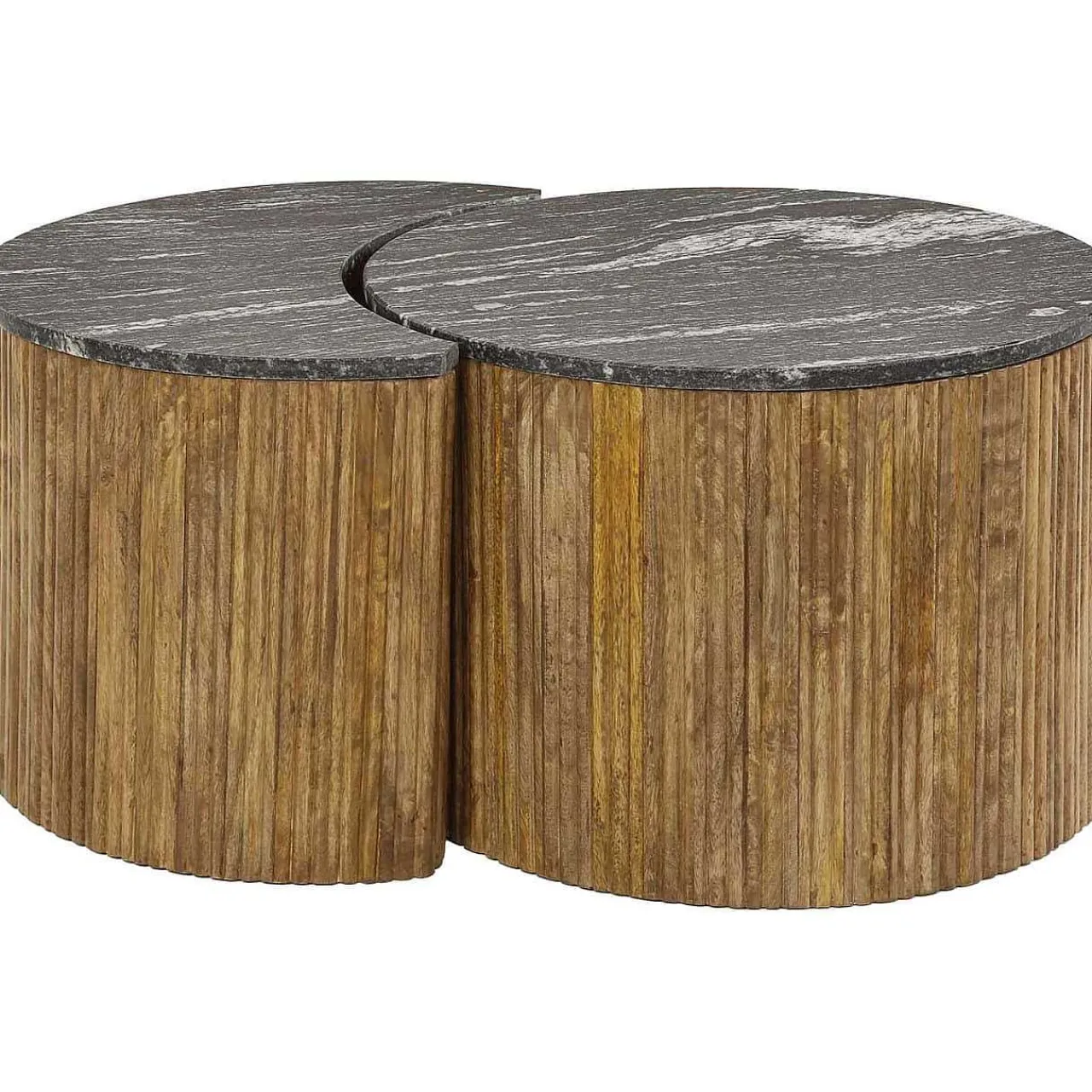 mutoni industrial Couchtisch Half Moon Midnight Marmor (2Er-Set)> Wohnzimmer