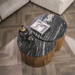 mutoni industrial Couchtisch Half Moon Midnight Marmor (2Er-Set)><noscript><img width=