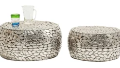 KARE Design Couchtisch Pebbles Deluxe Silber (2/Set)> Couchtische