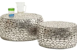 KARE Design Couchtisch Pebbles Deluxe Silber (2/Set)><noscript><img width=