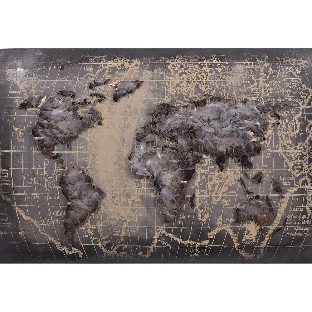 mutoni pleasure 3D Metallbild Weltkarte Visionik 120X80> Mutoniart