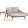 mutoni lifestyle Daybed Tamires Mit Kissen Teakholz Beige 136X161> Daybeds Und Sonneninseln