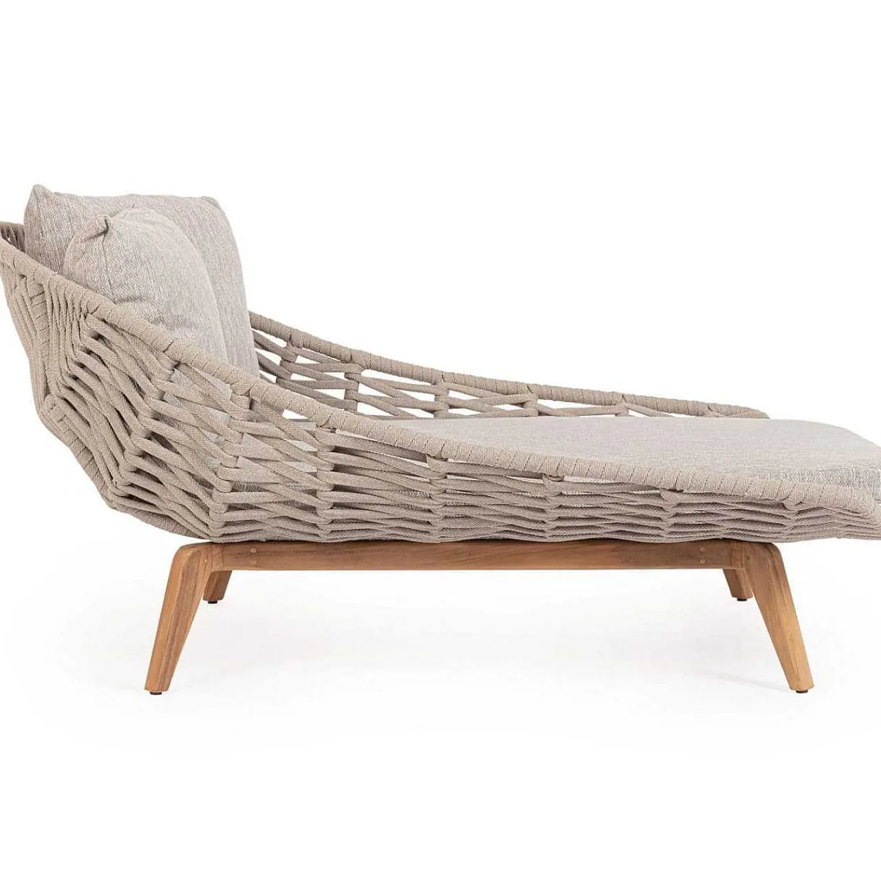 mutoni lifestyle Daybed Tamires Mit Kissen Teakholz Beige 136X161> Daybeds Und Sonneninseln