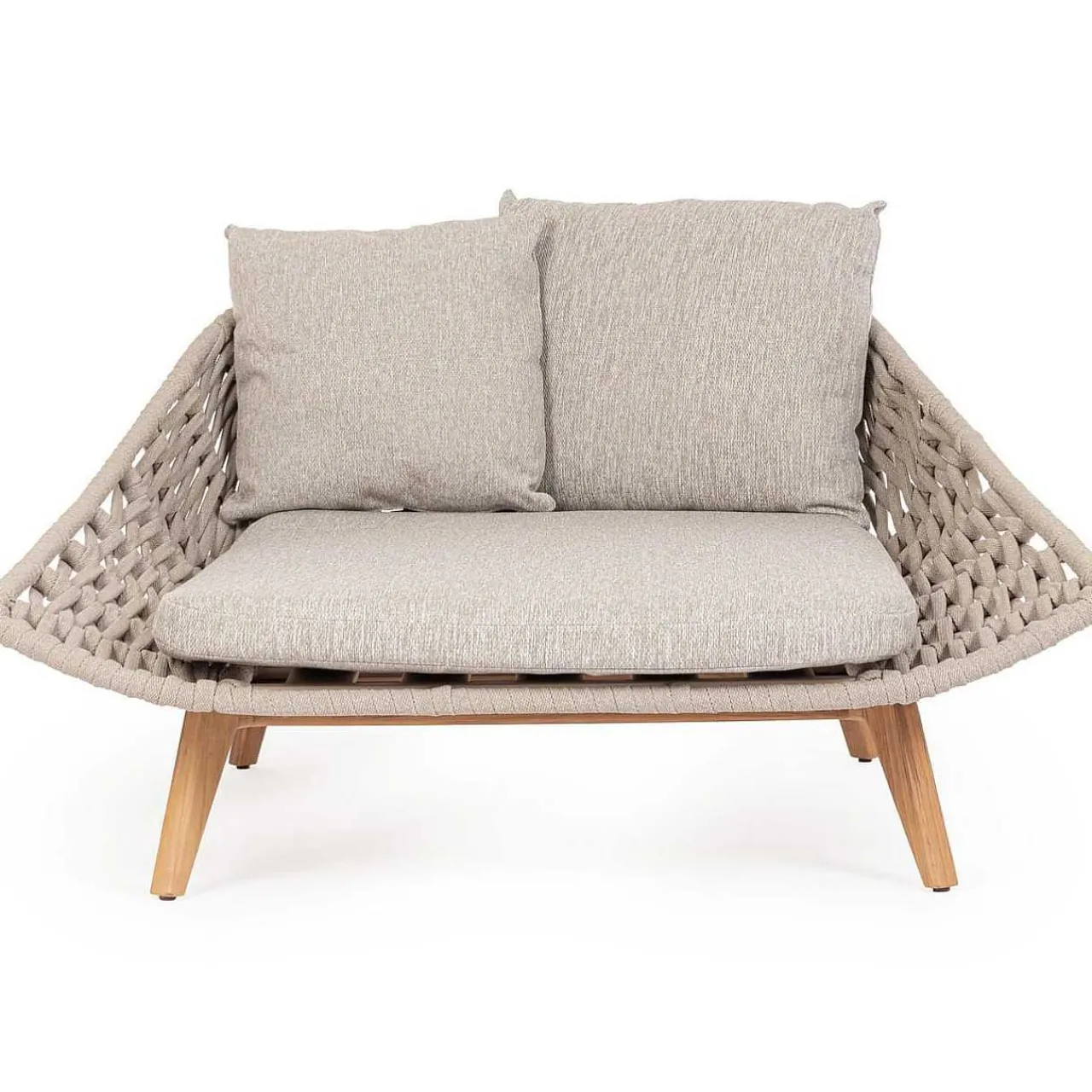 mutoni lifestyle Daybed Tamires Mit Kissen Teakholz Beige 136X161> Daybeds Und Sonneninseln