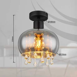 mutoni light Deckenleuchte Corry Metall Schwarz Matt 1Xe27 Led><noscript><img width=