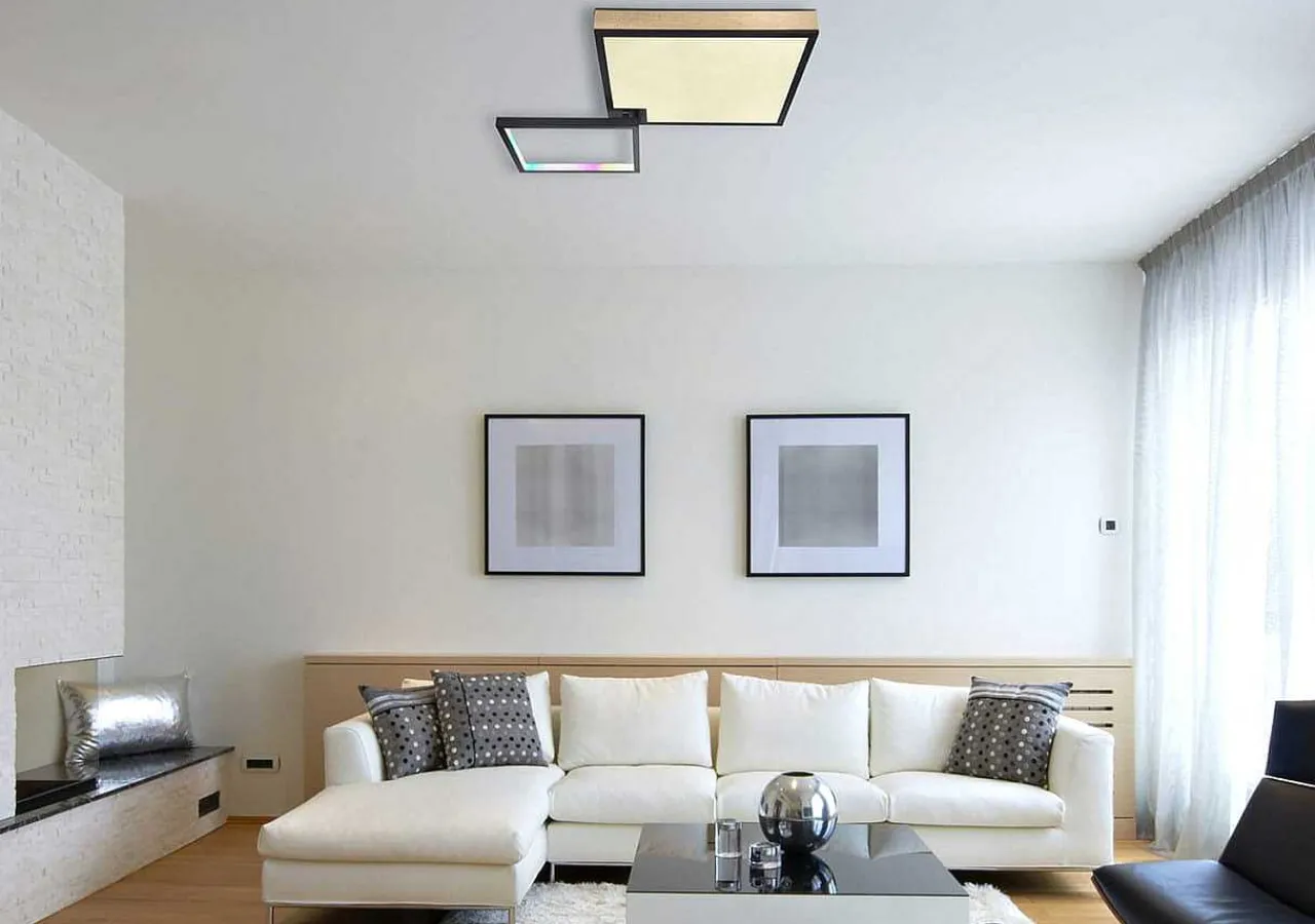 mutoni light Deckenleuchte Jacky Metall Holzoptik Schwarz Matt Led> Led-Deckenleuchten