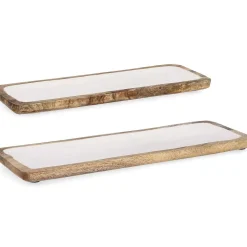 mutoni lifestyle Deko Tablett Knossos Weiss (2Er-Set)> Deko Objekte
