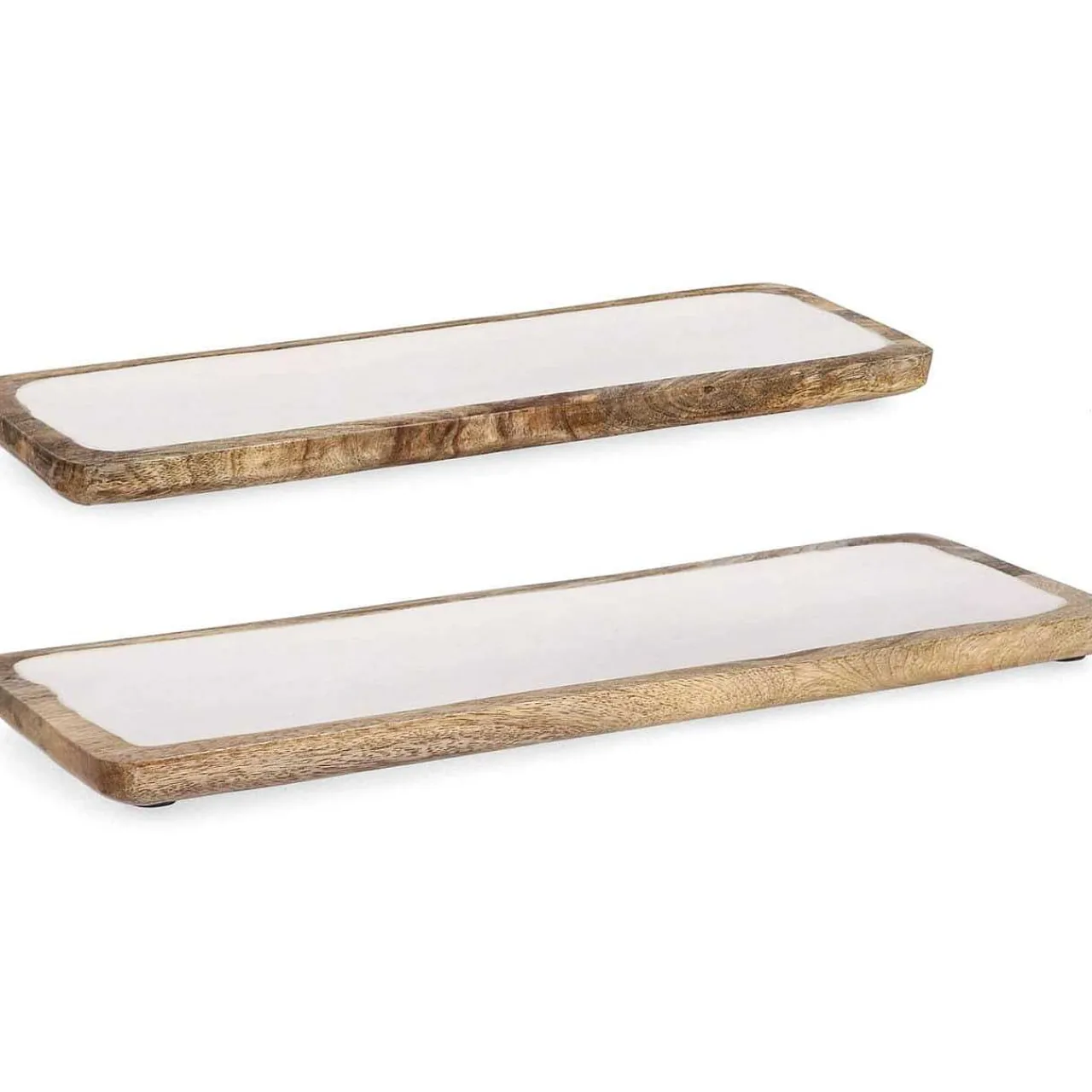 mutoni lifestyle Deko Tablett Knossos Weiss (2Er-Set)> Deko Objekte