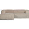 mutoni living Ecksofa Bean Links Hefty Ribcord Travertin 254X178> Ecksofas