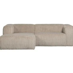 mutoni living Ecksofa Bean Links Hefty Ribcord Travertin 254X178> Ecksofas