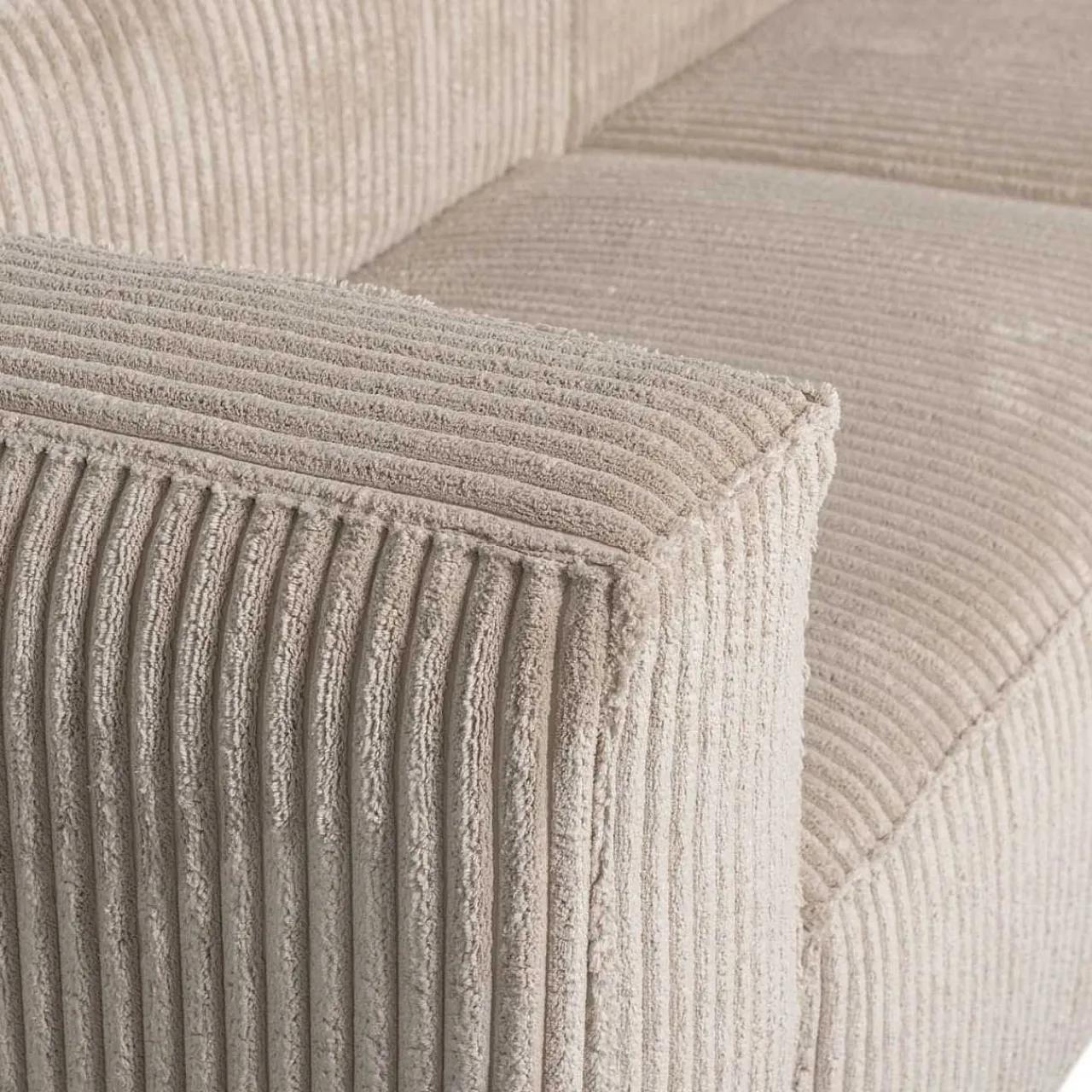 mutoni living Ecksofa Bean Rechts Hefty Ribcord Travertin 254X178> Ecksofas