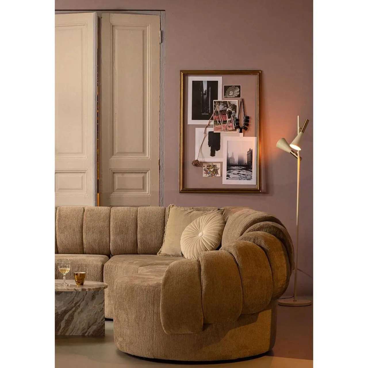 mutoni living Ecksofa Croissant Beige 260X260> Ecksofas