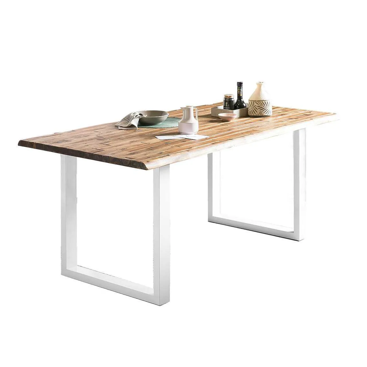 mutoni casual Essgruppe Dining I Massivholz Akazie Natur Beige 160 (5-Tlg.)> Essgruppen