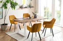 mutoni casual Essgruppe Dining I Massivholz Akazie Natur Gelb 160 (5-Tlg.)><noscript><img width=