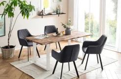 mutoni casual Essgruppe Dining I Massivholz Akazie Natur Grau 160 (5-Tlg.)><noscript><img width=