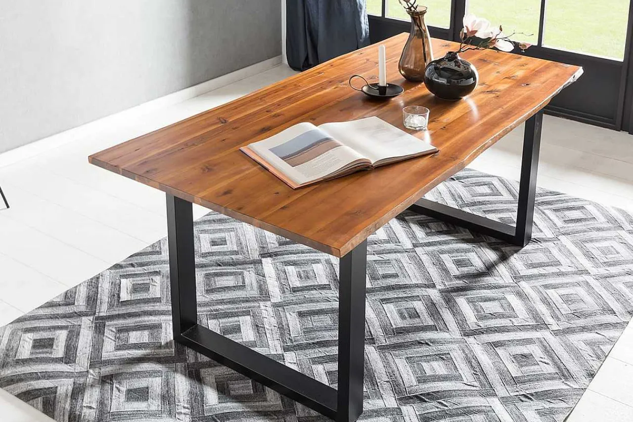 mutoni casual Essgruppe Dining I Massivholz Akazie Cognac Grau 160 (5-Tlg.)> Essgruppen