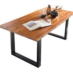 mutoni casual Essgruppe Dining I Massivholz Akazie Cognac Grau 160 (5-Tlg.)><noscript><img width=