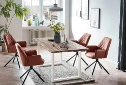 mutoni casual Essgruppe Dining Iv Massivholz Akazie Natur Cognac 160 (5-Tlg.)> Essgruppen