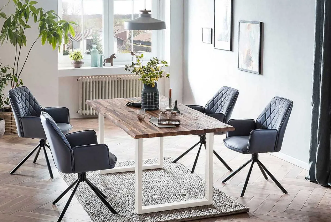 mutoni casual Essgruppe Dining Iv Massivholz Akazie Natur Grau 160 (5-Tlg.)> Essgruppen