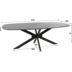 mutoni industrial Esstisch Denmark Oval Marmoroptik 215X105><noscript><img width=