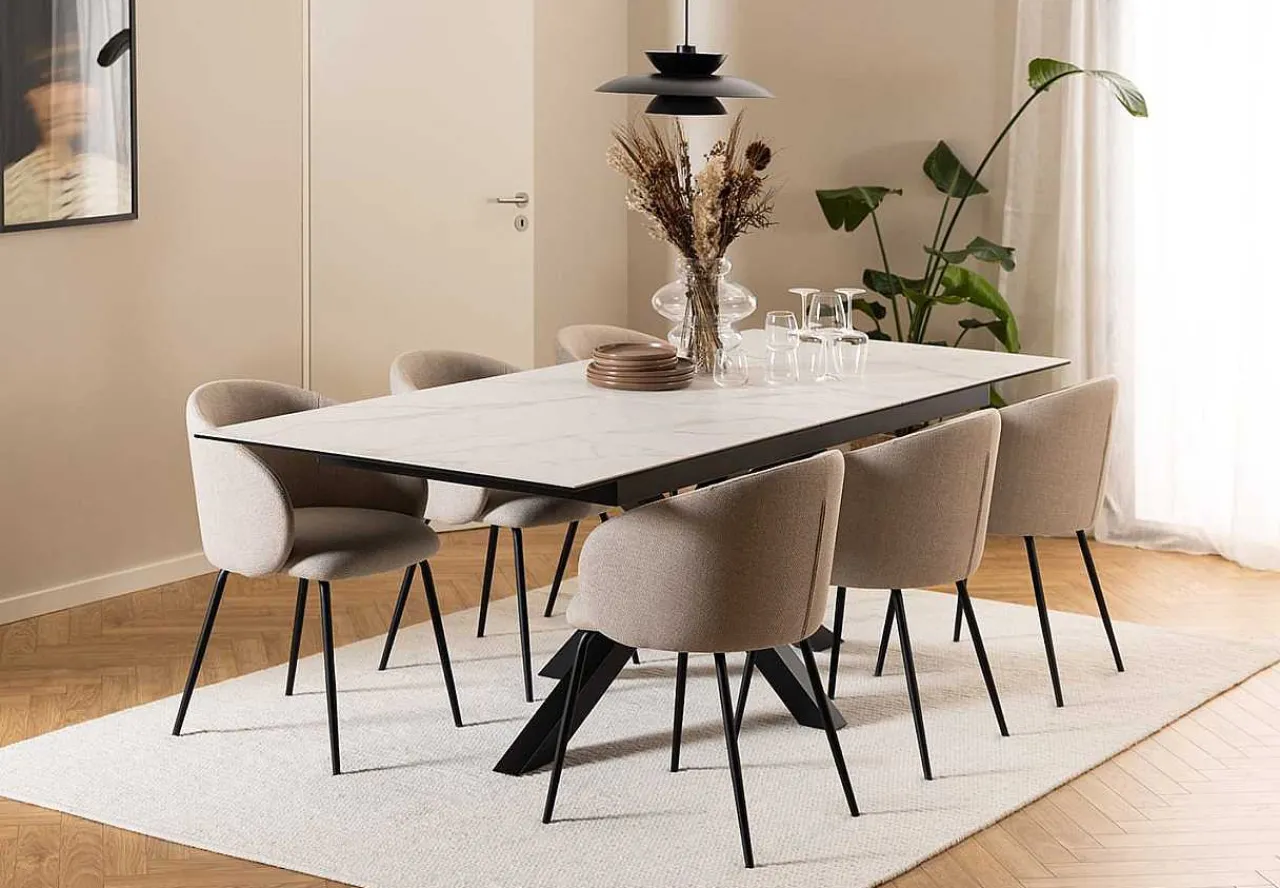 mutoni scandi Esstisch Triple-X Keramik Weiss 200-240X100> Esstische