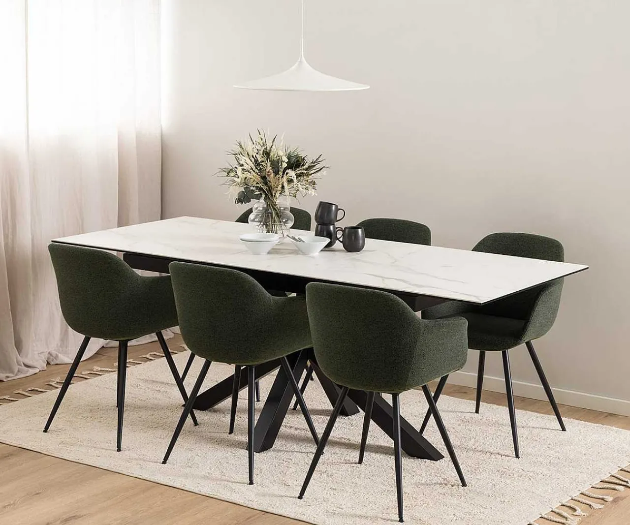 mutoni scandi Esstisch Triple-X Keramik Weiss 168-210X90> Esstische