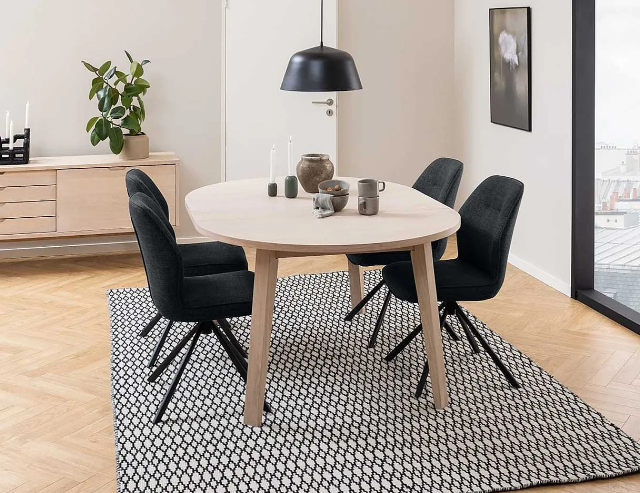 mutoni scandi Esstisch Upsala Natur 120-220X120> Esstische