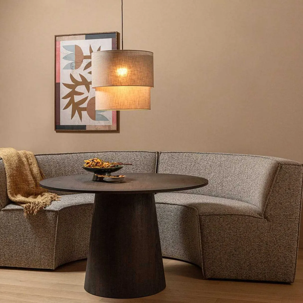 mutoni living Esstischbank Europa 2-Sitzer Webstoff Sand Melange> Bänke