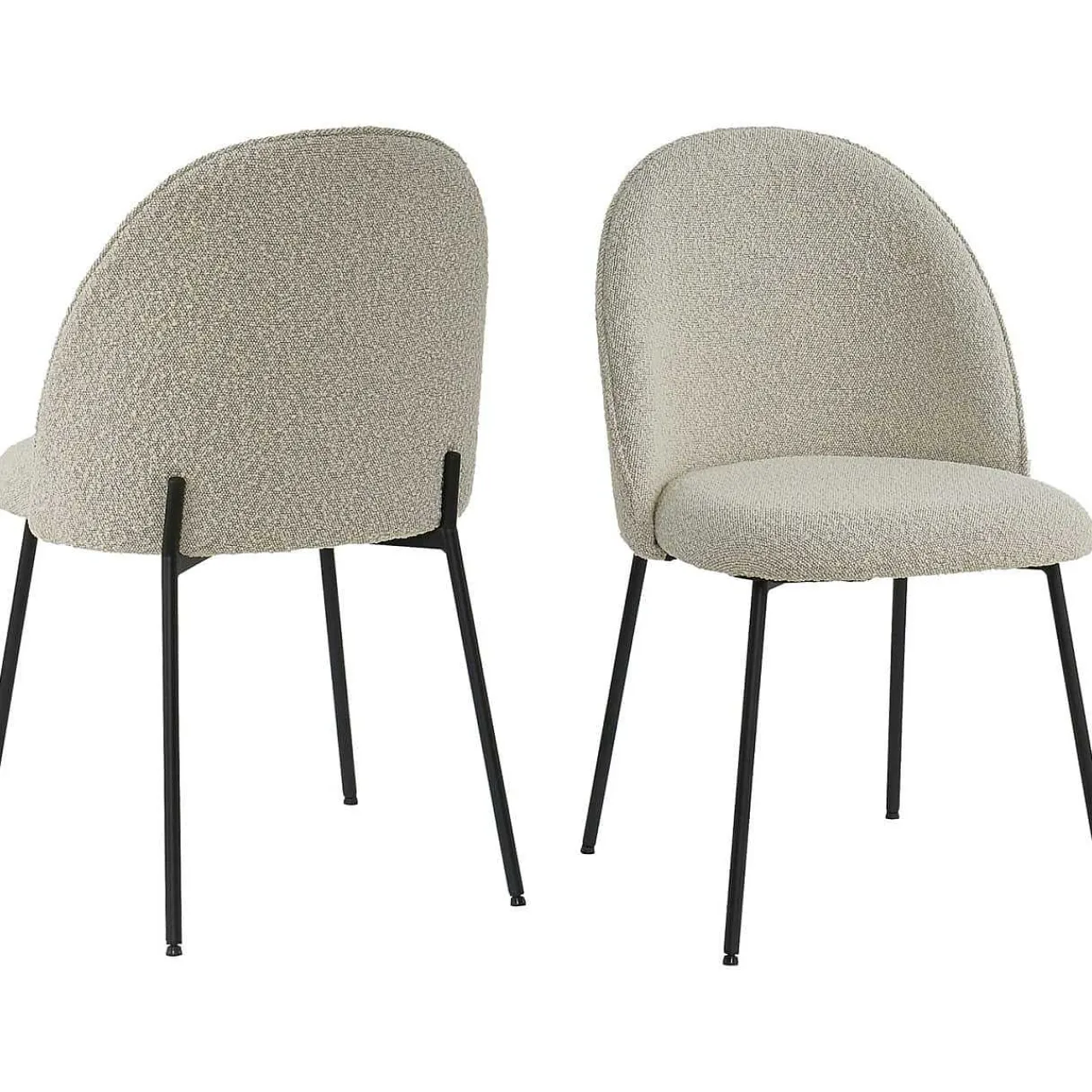 mutoni sweet home Esszimmerstuhl Clusto Stoff Metall Graubeige (2Er-Set)> Polsterstühle