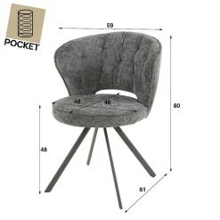 mutoni industrial Esszimmerstuhl Komono Polo Anthrazit> Esszimmerstühle