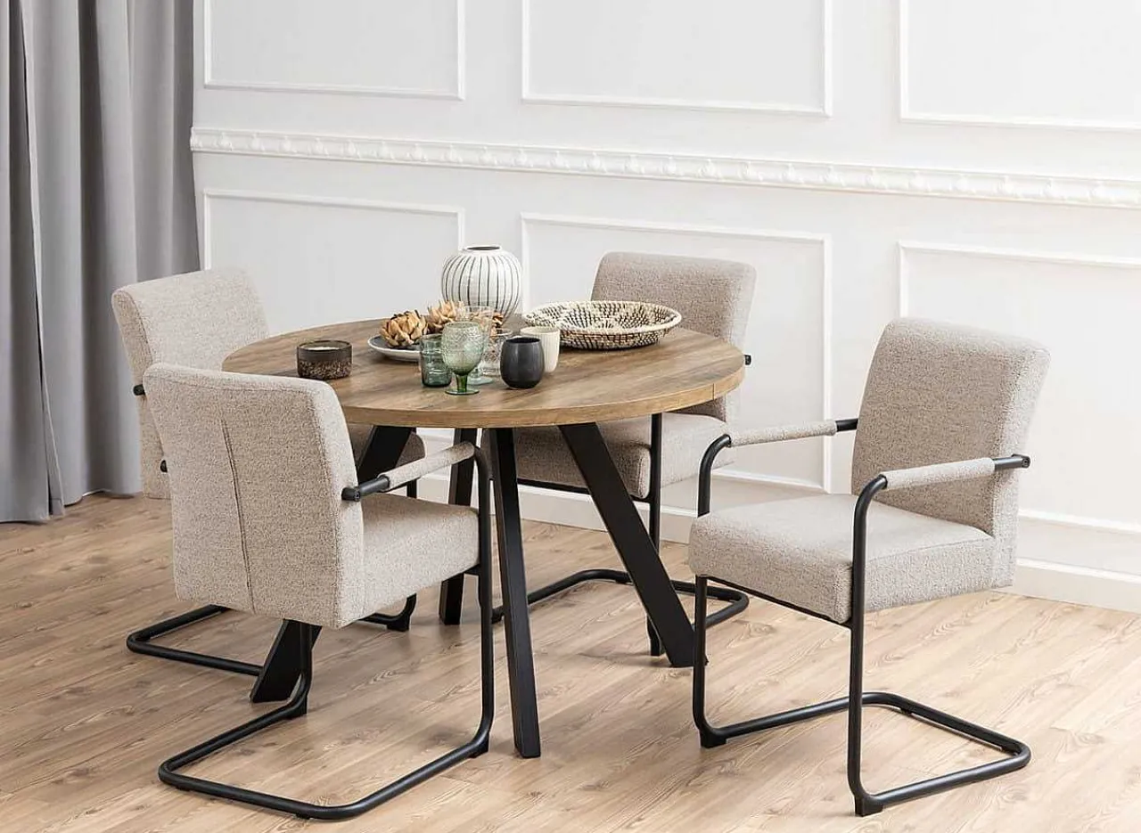 mutoni scandi Esszimmerstuhl Mit Armlehnen Artemis Beige (1 Stuck)> Freischwinger