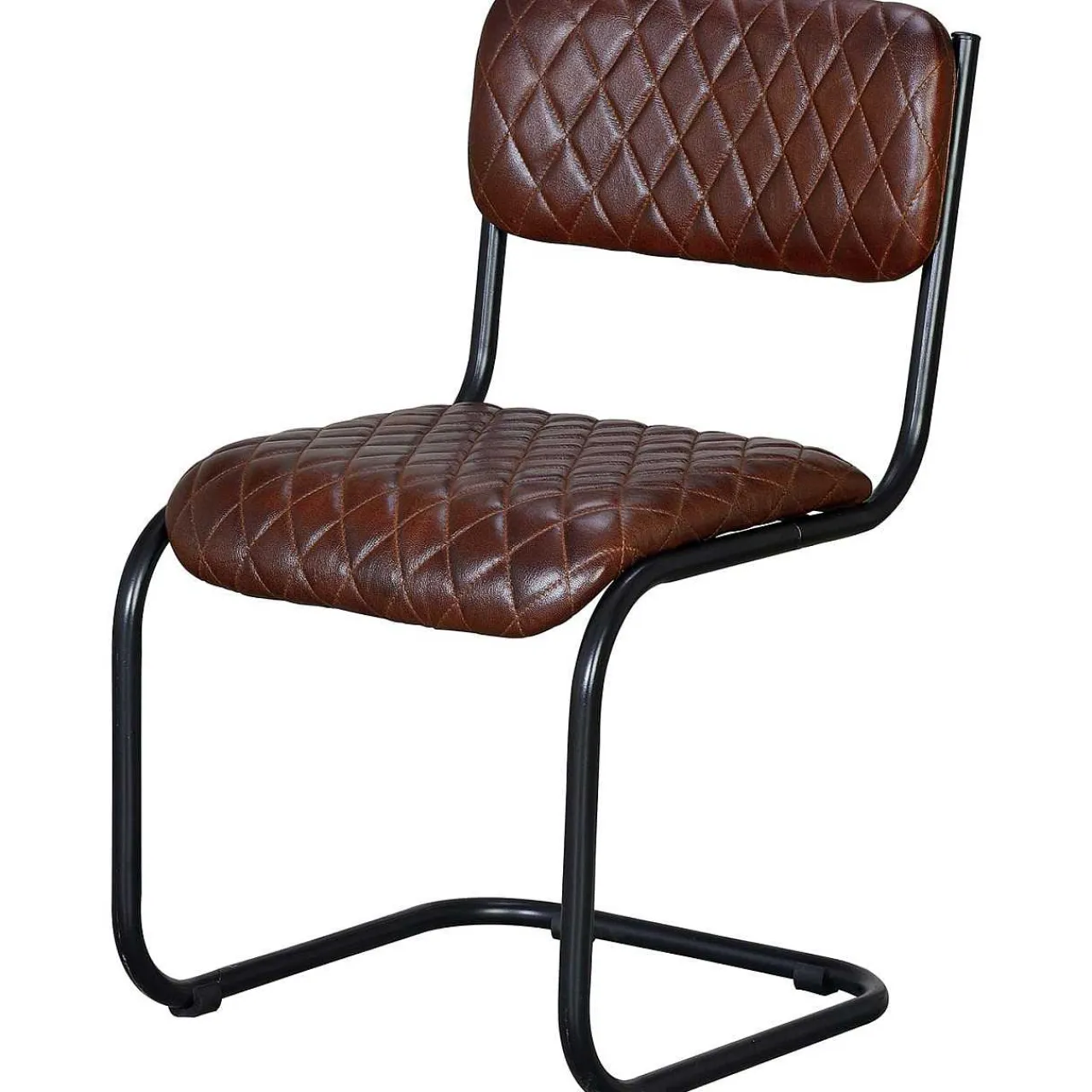 mutoni inspiration Freischwingerstuhl Leder Braun (2Er-Set)> Freischwinger