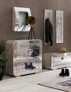 mutoni sweet home Garderoben-Set Aero Mangoholz Zierschrauben Silber (5-Tlg)><noscript><img width=