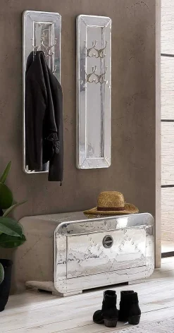 mutoni sweet home Garderoben-Set Aero Mangoholz Zierschrauben Silber (3-Tlg)><noscript><img width=