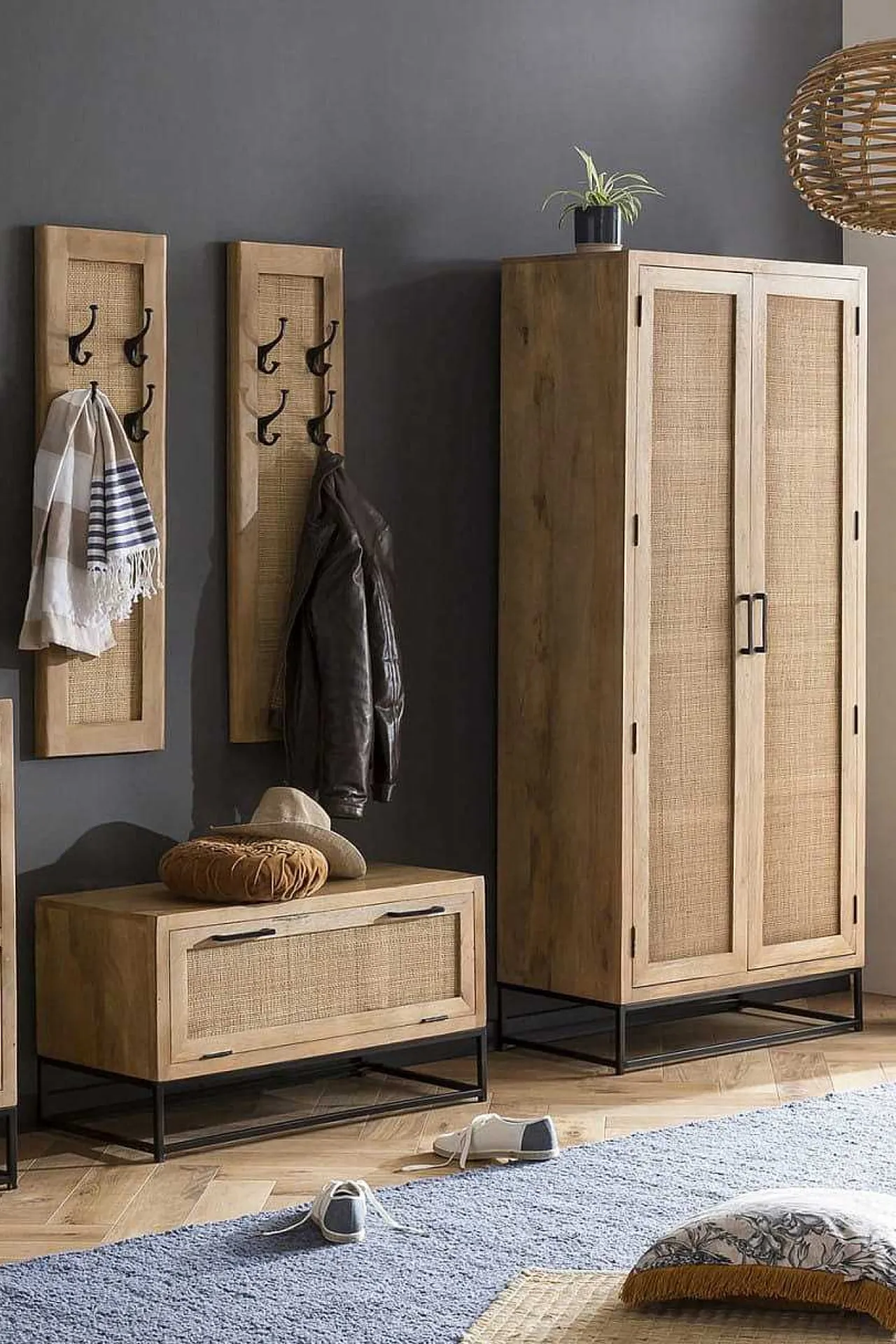 mutoni sweet home Garderoben-Set Woodcraft Natur (4-Tlg)> Garderobenmöbel-Sets