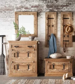 mutoni sweet home Garderoben-Set Zoprax Mangoholz Natur (5-Tlg)><noscript><img width=