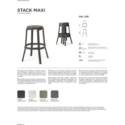 NARDI outdoor Garten Barhocker Stack Maxi Grun 77> Garten Barstühle
