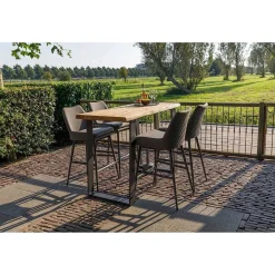 mutoni living Garten Barstuhl Domino Steingrau> Garten Barstühle