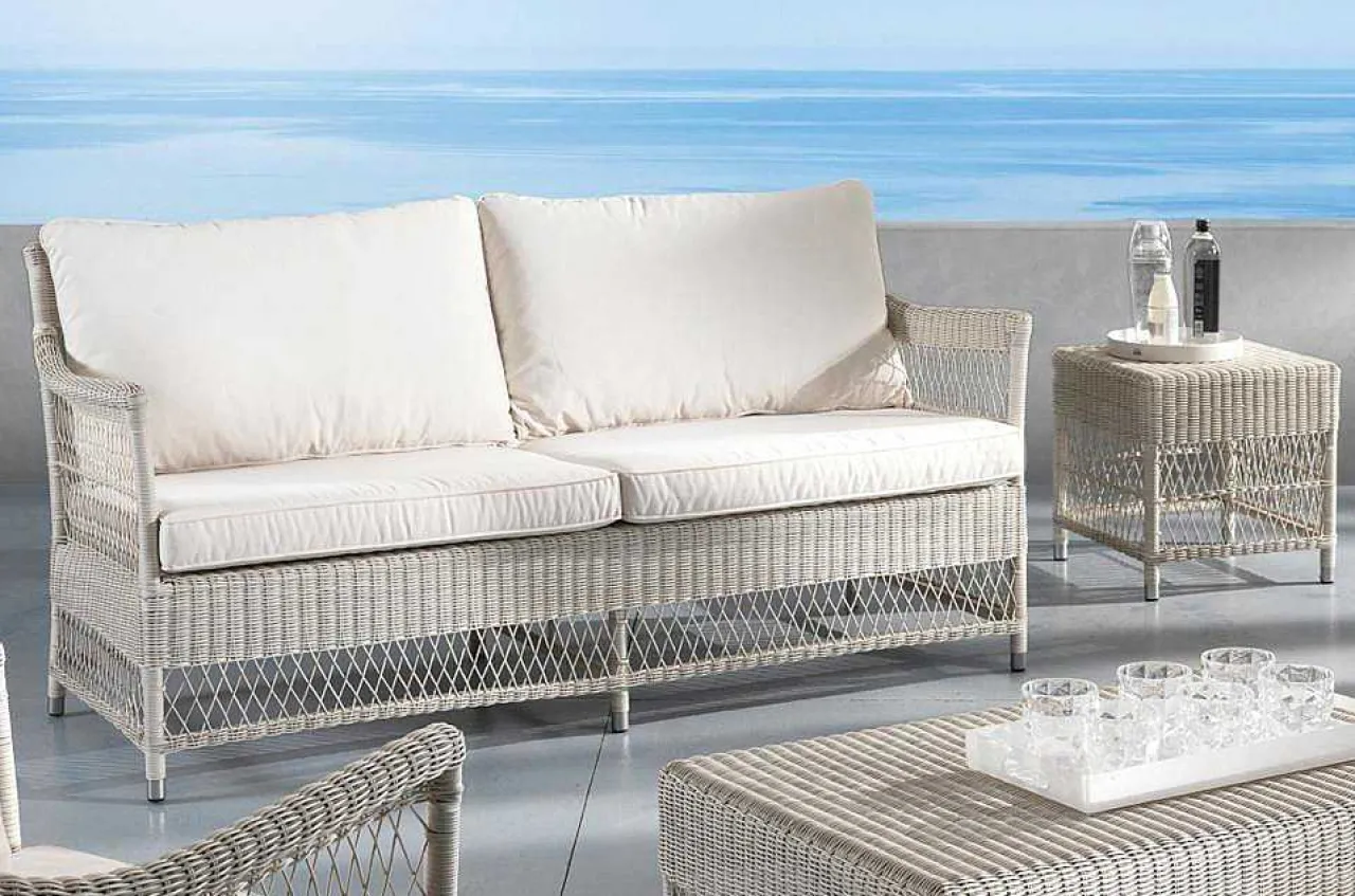 mutoni ethnic Garten Beistelltisch Camille Polyrattan Bianco Wash 45X45> Garten Couchtische Und Beistelltische