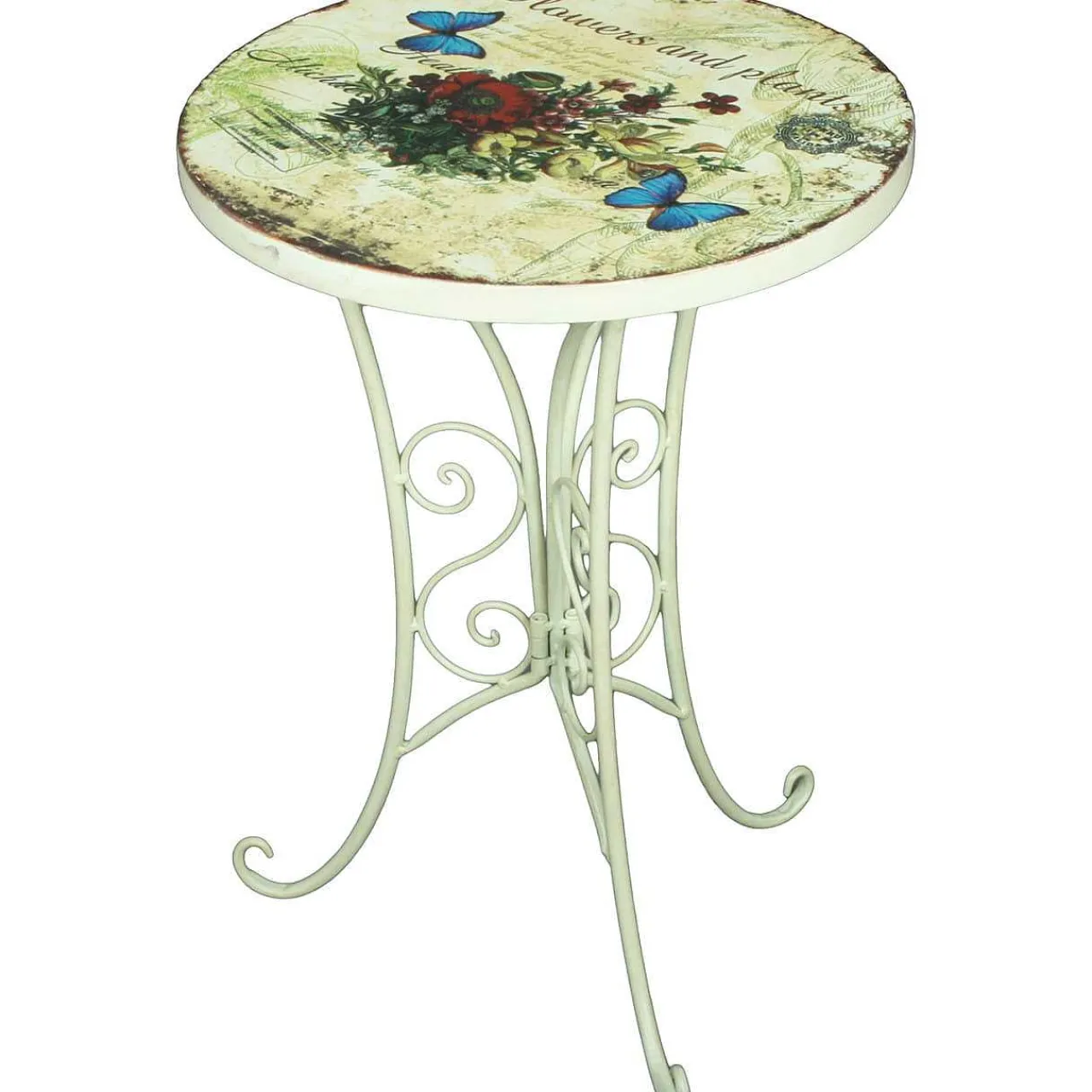 mutoni pleasure Garten Beistelltisch Floral Stahl Altweiss 38> Garten Couchtische Und Beistelltische