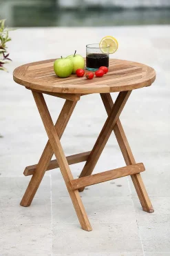 mutoni pleasure Garten Beistelltisch Mitan Teak Natur Rund 50X50> Garten Couchtische Und Beistelltische
