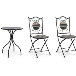 mutoni lifestyle Garten Bistro-Set Huston Tisch Und 2 Klappstühle> Balkon-Sets