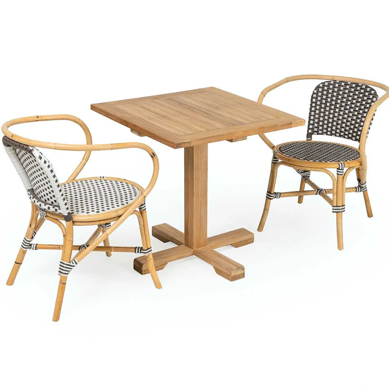 mutoni ethnic Garten Bistrotisch Lomi Teak 80X80> Bistrotische