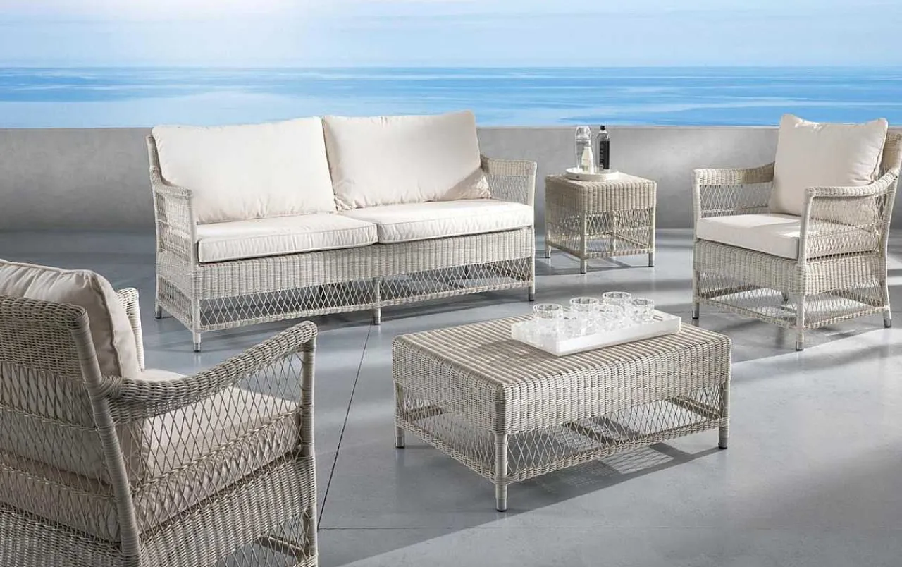 mutoni ethnic Garten Couchtisch Camille Polyrattan Bianco Wash 90X60> Garten Couchtische Und Beistelltische