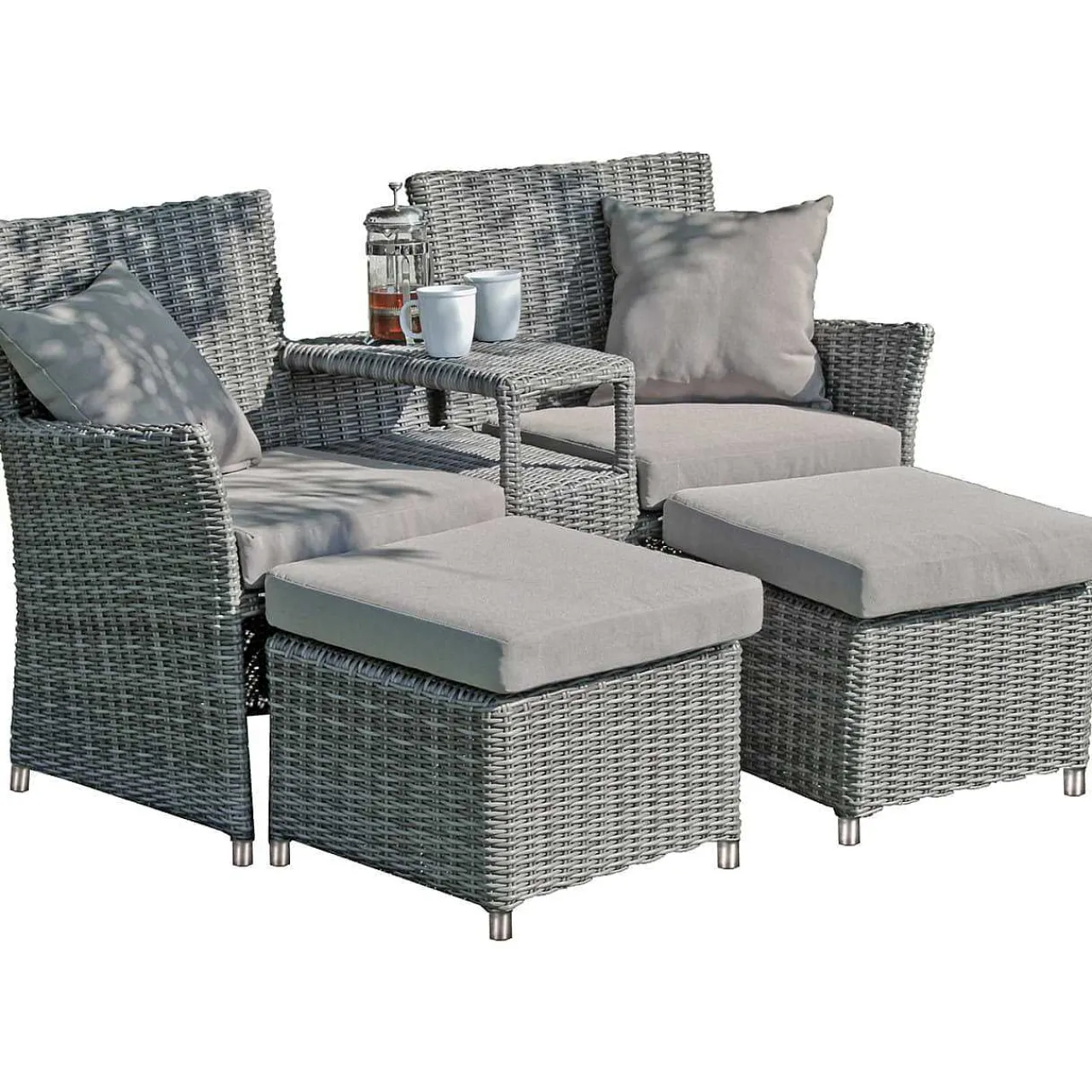 mutoni pleasure Garten Doppelsessel-Set Calgary Hellgrau> Gartensessel