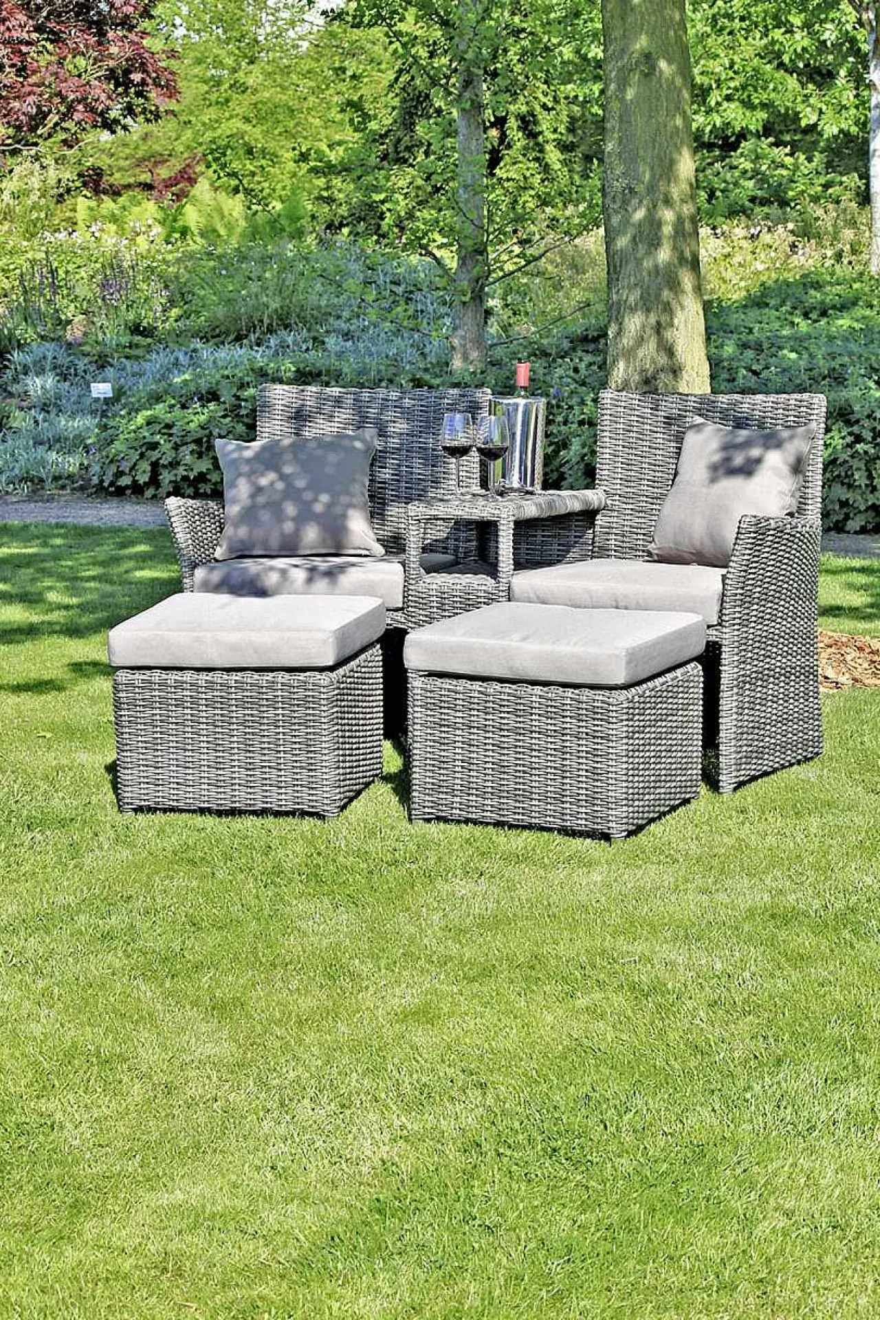 mutoni pleasure Garten Doppelsessel-Set Calgary Hellgrau> Gartensessel