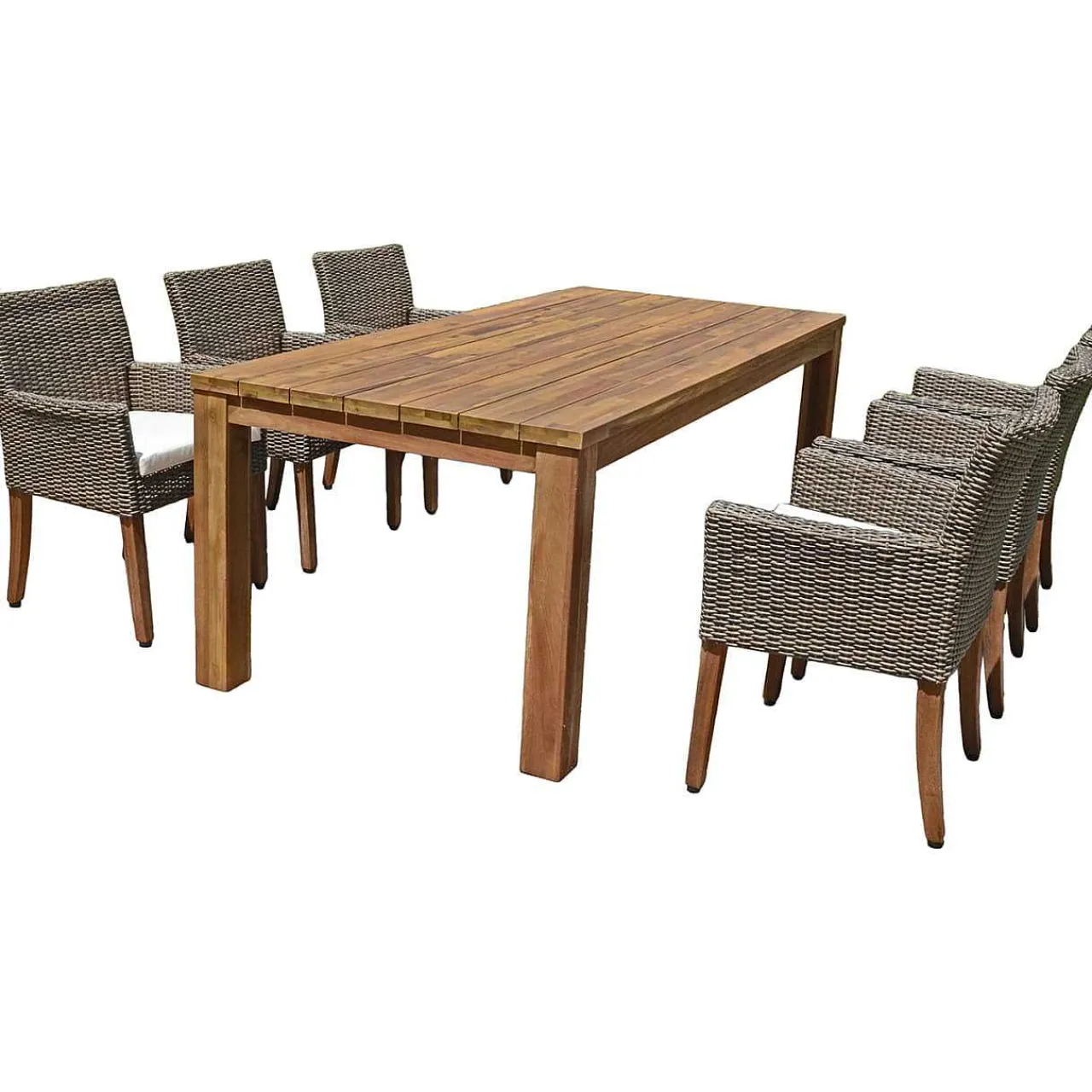 mutoni pleasure Garten Essgruppe Pala Akazie Natur (7-Tlg)> Garten Essgruppen